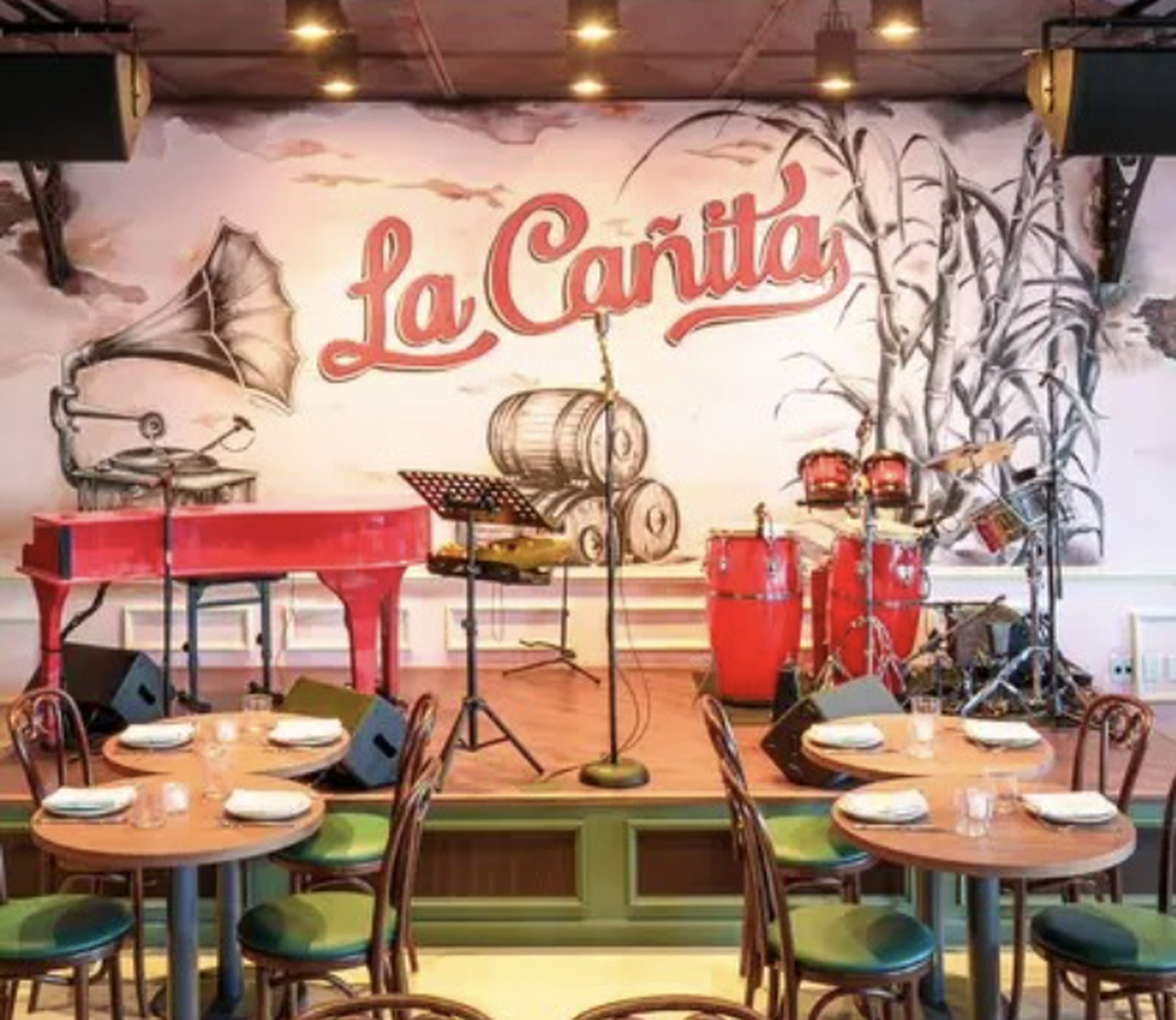 The stage at La Cañita in Miami Beach.