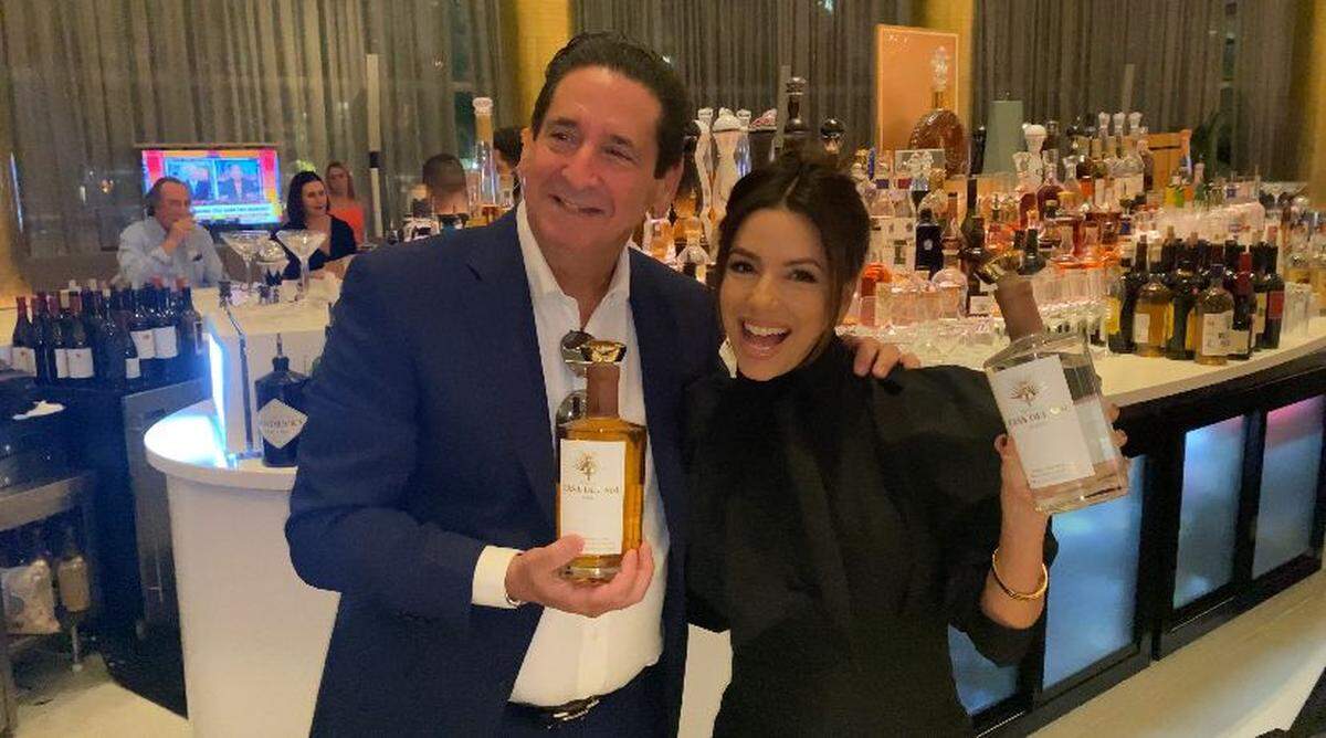 Eva Longoria with Philip Goldfarb, Fontainebleau President and CEO