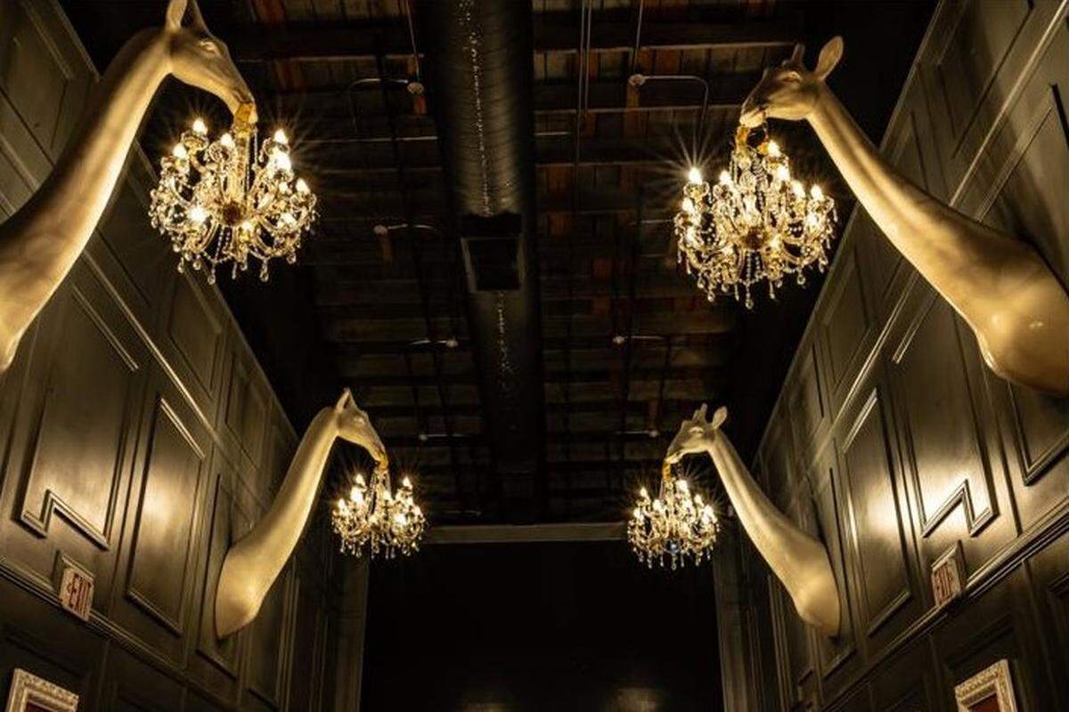 Yes! There are giraffe heads holding chandeliers at the new Mad Club Wynwood.