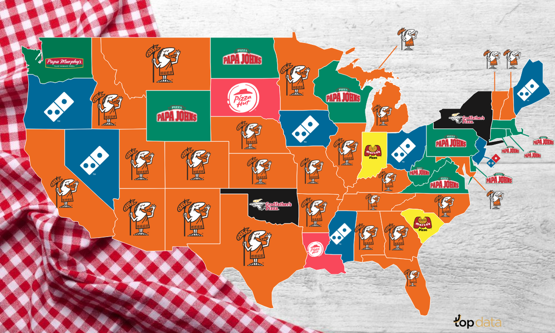 Map shows which chain is most popular in every state.