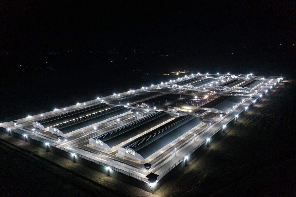 An aerial view of the Terrorism Confinement Center (CECOT) in Tecoluca, El Salvador, as provided by Presidencia El Salvador on March 15, 2023.