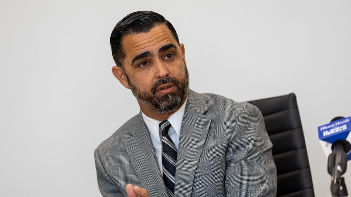James Reyes, photographed during a 2024 meeting with with the Miami Herald Editorial Board, is Miami Mayor Eileen Higgins’ pick for city manager. He’s currently Miami-Dade County’s chief of public safety and is on track to receive a significant raise by taking the city job.   