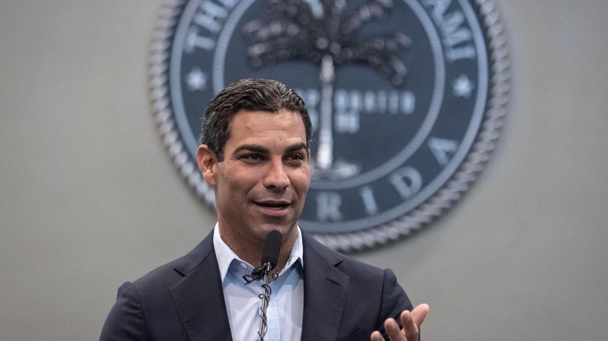 Miami Mayor Francis Suarez speaks to reporters during a press conference at Miami City Hall on Wednesday, Nov. 3, 2021, the day after he was elected to a second term.