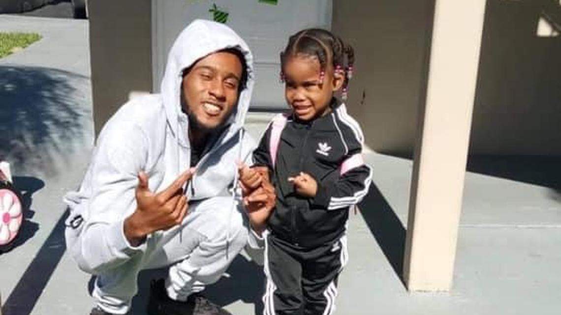 Daniel Lewis, 27, left, was shot and killed by police during an undercover operation in Miami Gardens Thursday night. Here, he’s pictured with his now 6-year-old daughter.