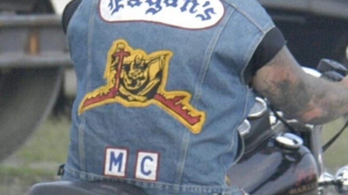 A shot of a Pagan’s Motorcycle Club gang member.