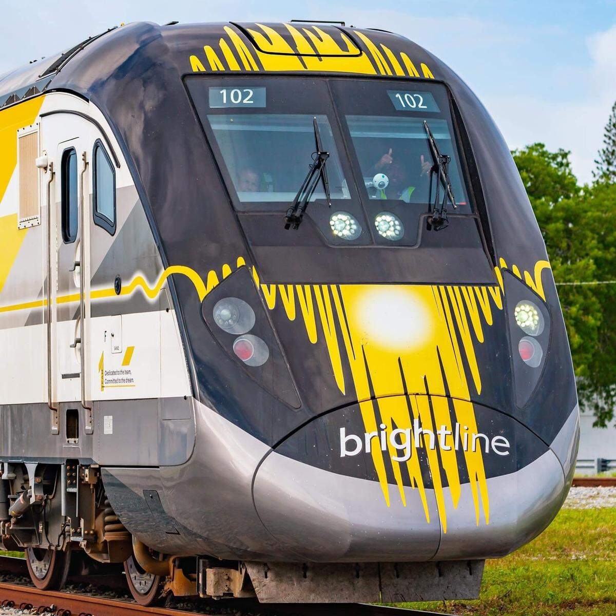 Darren Brown gives a thumbs up from inside his cab on Brightline in a photo posted on his Facebook page.