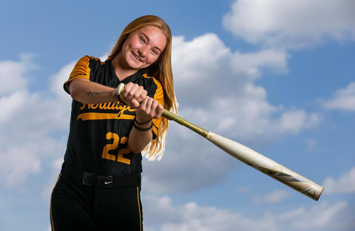 Broward Softball Player of the Year Emily Legette, from American Heritage, is photographed at Brian Piccolo Park in Cooper City, Florida on Friday, May 27, 2022.