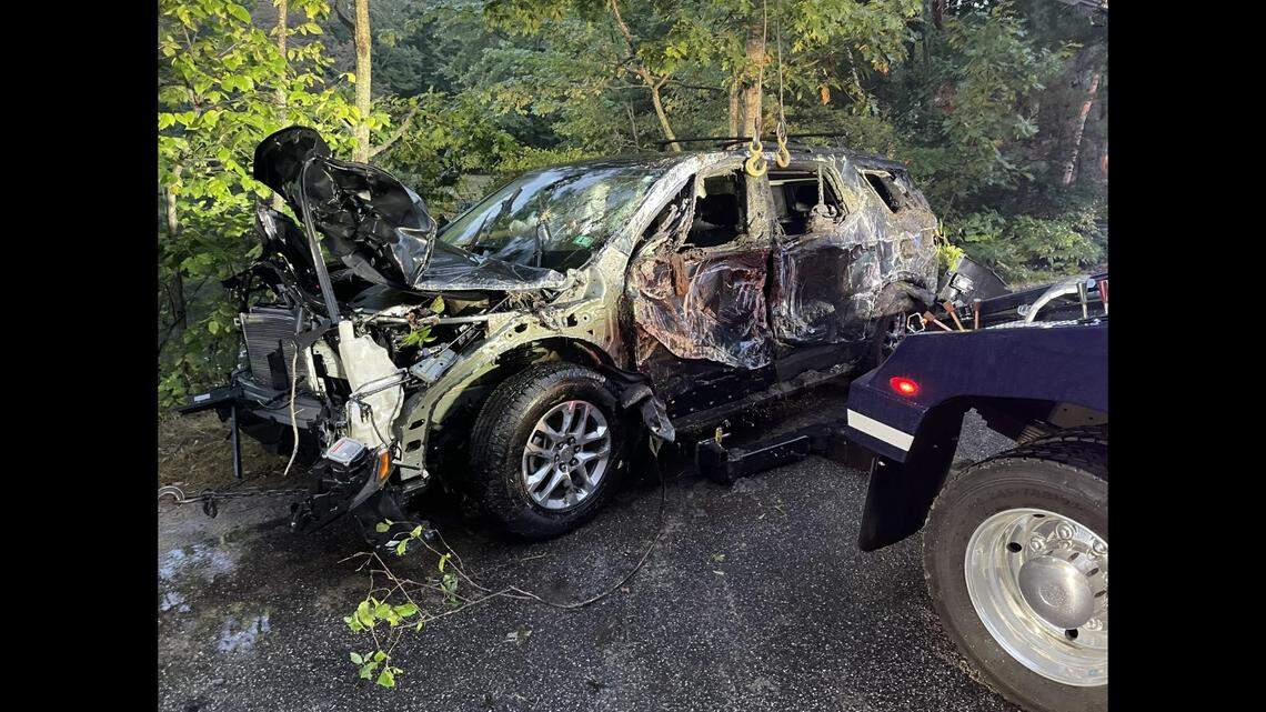 A driver wearing only his underwear ended up completely submerged in a Maine’s Wilson Lake when his vehicle crashed and sank during a police chase, according to the York County Sheriff’s Office.