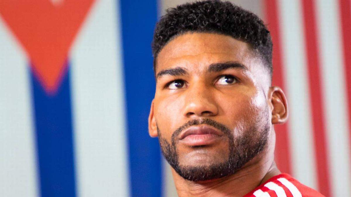 Yuriorkis Gamboa during a training in Miami.