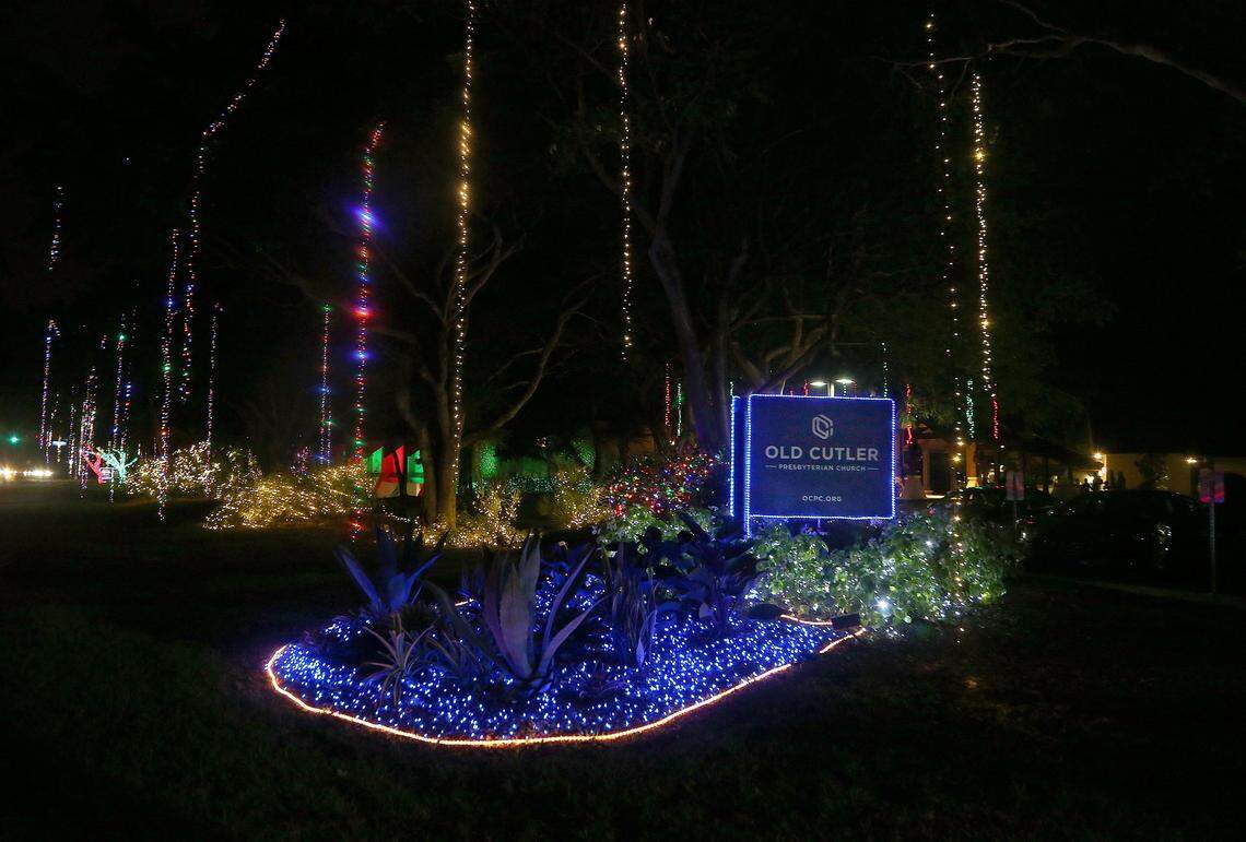 Christmas lights display at Old Cutler Presbyterian Church,  14401 Old Cutler Road, Palmetto Bay.