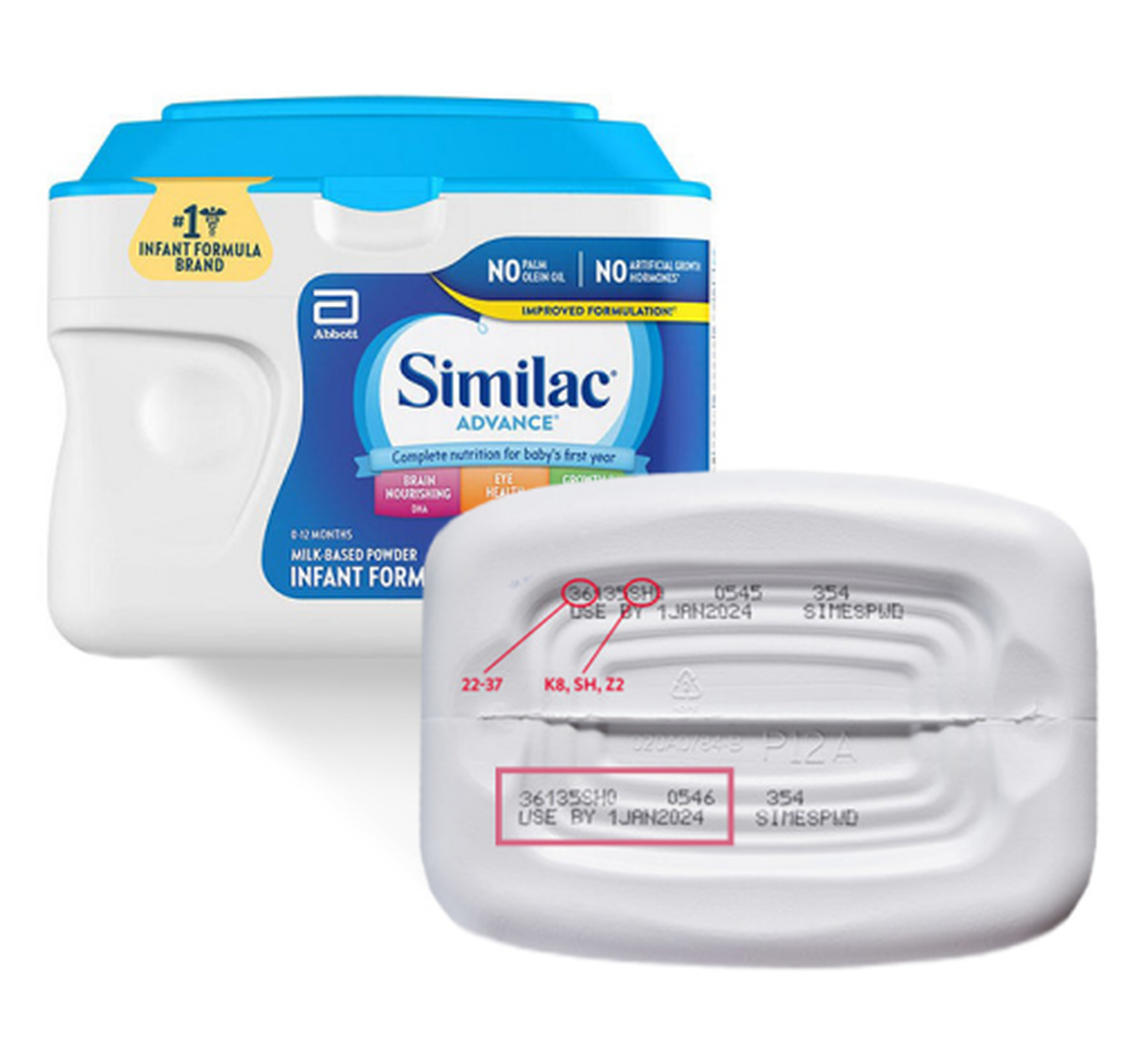 Where to look for the lot codes that tell you whether or not your infant formula has been recalled.