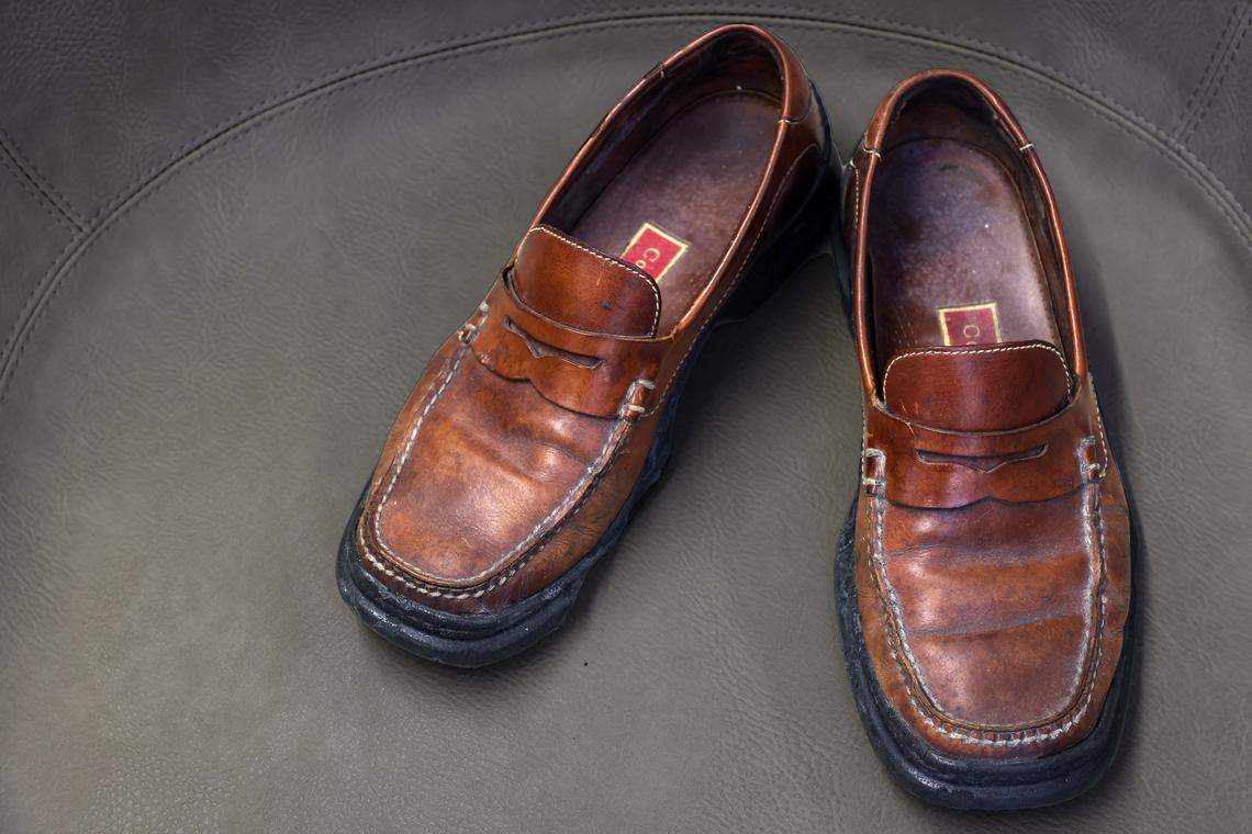 Francis Suarez kept in his Miami City Hall office the Cole Haan Nike Air loafers he wore while door-knocking during his 2009 campaign for City Commission.