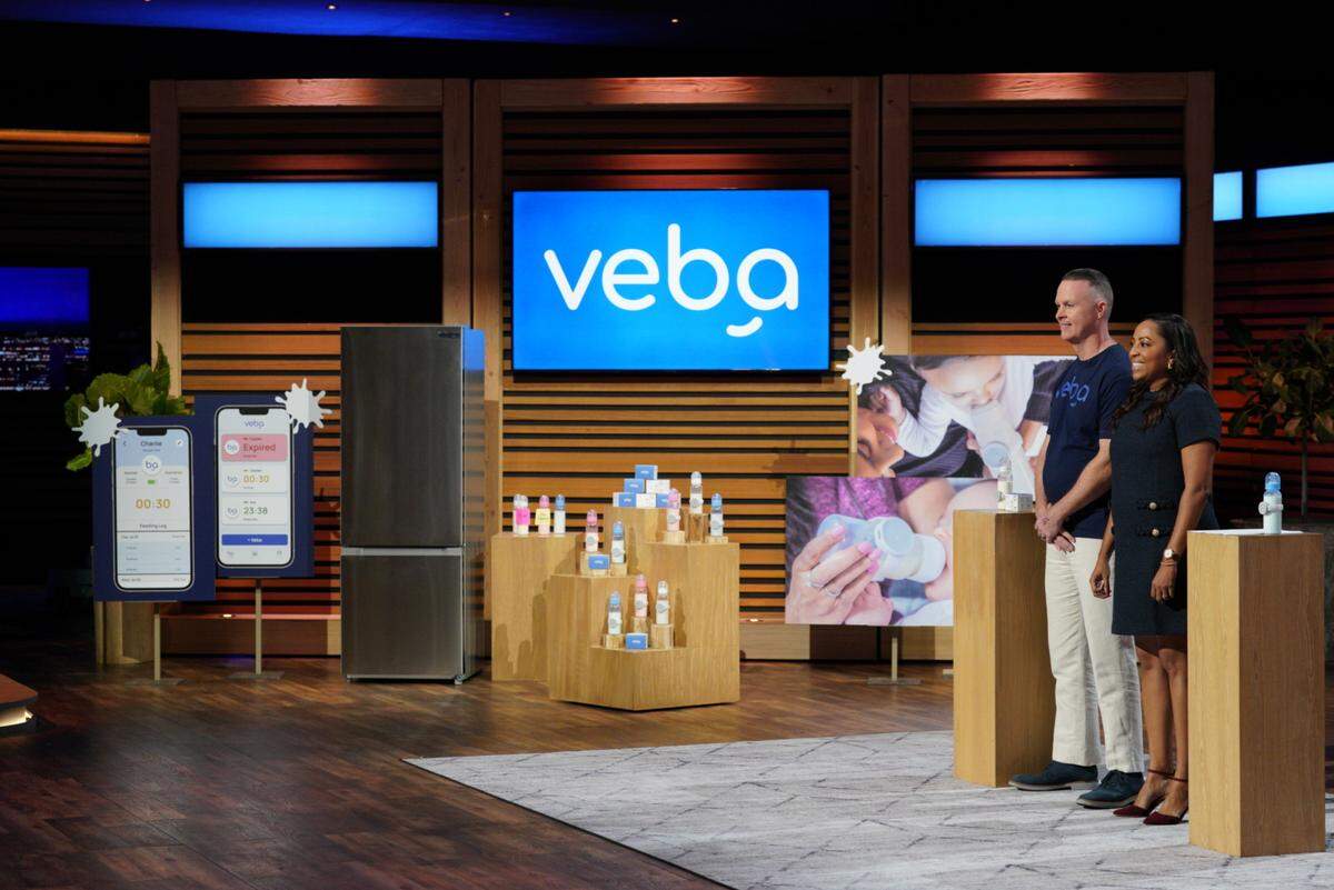 Veon and Sean Brewster pitching their business on “Shark Tank.” 