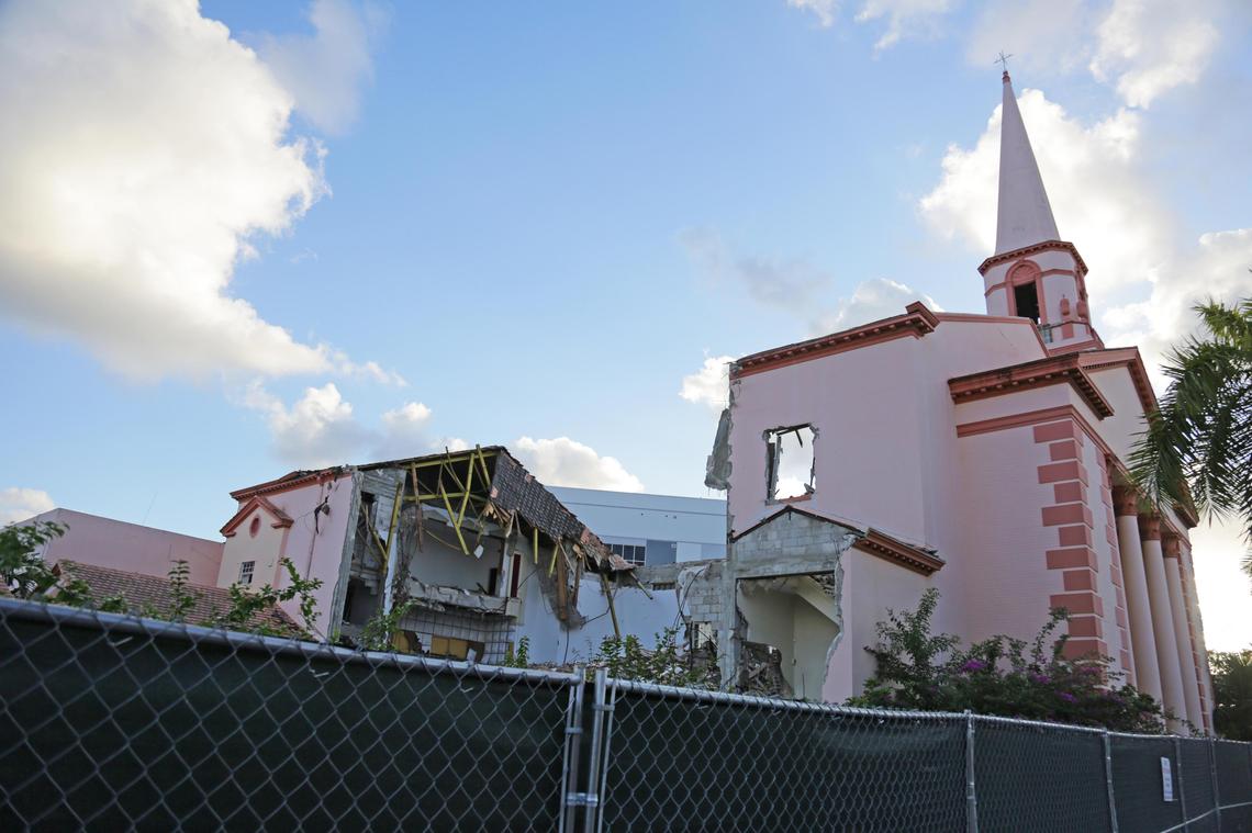 Demolition at the old Shenandoah Presbyterian Church, a 70-year-old landmark on Southwest Eighth Street in Little Havana, began on Sept. 25 as preservationists and local residents tried to save it.