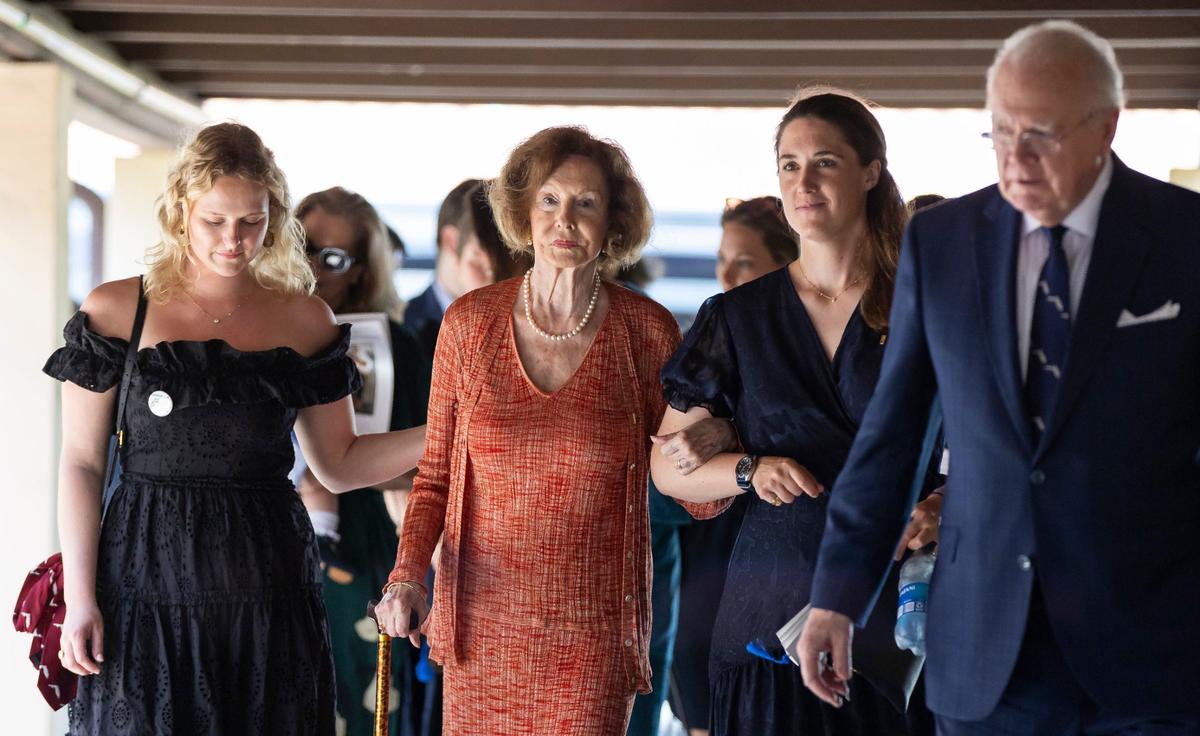 Adele Graham arrives to the public celebration of life service for her husband, former Florida Gov. and U.S. Sen. Bob Graham at the Miami Lakes United Church of Christ on Saturday, May 11, 2024, in Miami Lakes.