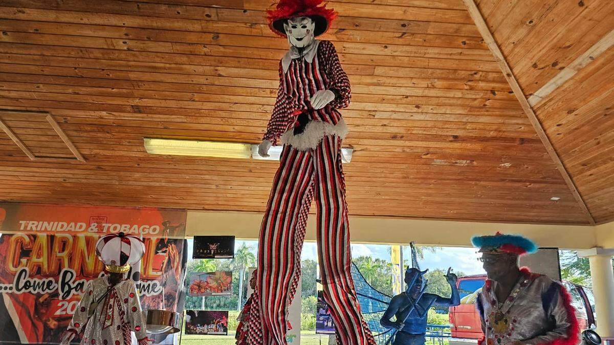 Performers at Miami launch on Friday, October 6 2023 for Trinidad and Tobago Carnival 2024. The twin-island nation is asking its diaspora to “Come back home,” for carnival next year as part of a tourism boost campaign.