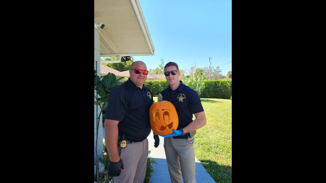 Deputies “collected the pumpkin as evidence” after a man was accused of buying it with a stolen credit card.