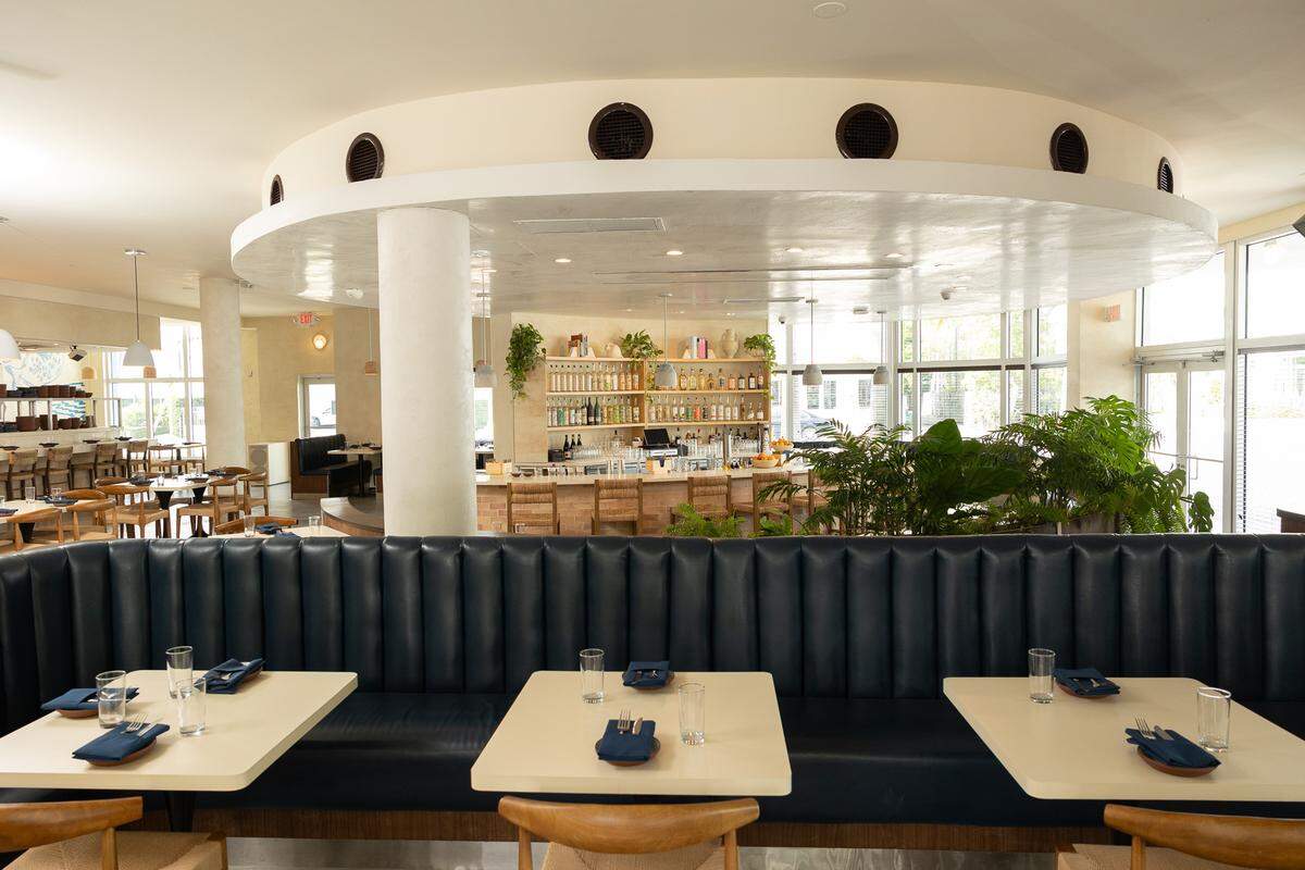 The interior of Ensenada Mexican restaurant at the Vagabond Hotel.