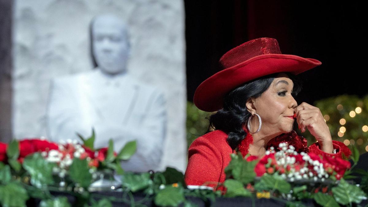 U.S. Congresswoman Frederica Wilson reflects on her 31-year-old program during the 31st Annual Dr. Martin Luther King, Jr. Scholarship Breakfast inside the Miami Convention Center on Monday, January 15, 2024 in Miami Beach, Florida.