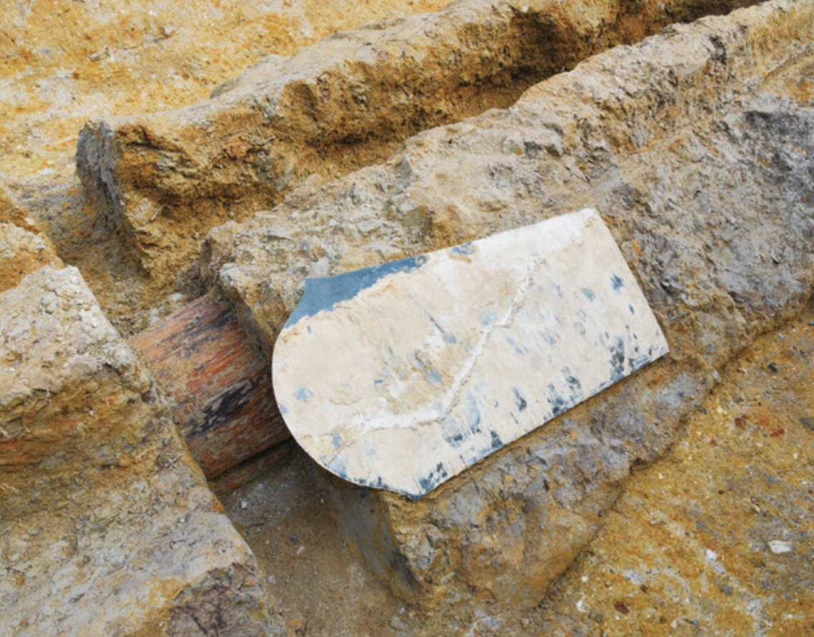 The copper mirror found at the burial mound.