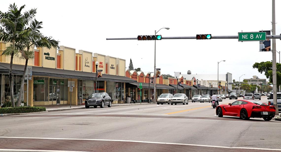 Shops along Northeast 125th Street in North Miami. The city's redevelopment agency has worked with a consulting company to create a branding campaign for downtown.