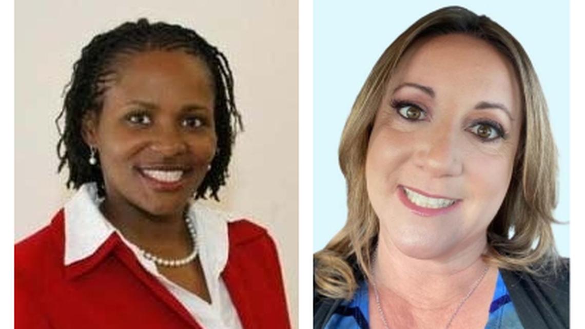 Kimberly Coward, left, a Coral Springs attorney and former guidance counselor, will challenge incumbent Lori Alhadeff, right, the mother of one of the students killed in the 2018 mass shooting at Marjory Stoneman Douglas High School in Parkland. Alhadeff has held the District 4 seat on the Broward School Board since 2018.