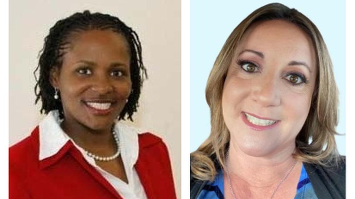 Kimberly Coward, left, a Coral Springs attorney and former guidance counselor, will challenge incumbent Lori Alhadeff, right, the mother of one of the students killed in the 2018 mass shooting at Marjory Stoneman Douglas High School in Parkland. Alhadeff has held the District 4 seat on the Broward School Board since 2018.