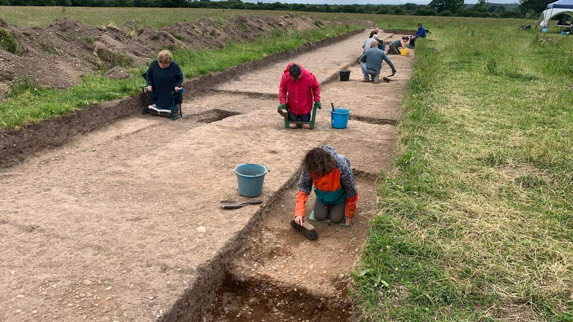 Students and volunteers excavated a suspected Roman site in Wales when they made another discovery.
