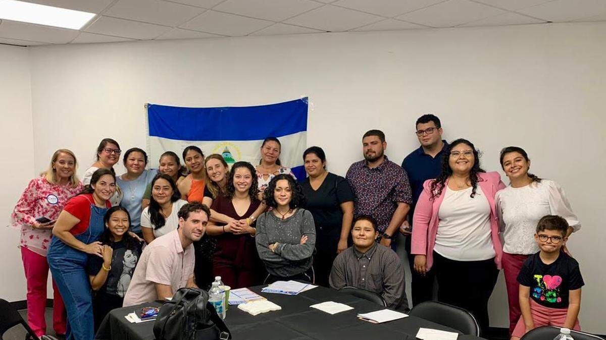 Immigration activists in South Florida at a roundtable in summer 2022 to advocate for Temporary Protected Status for Nicaragua