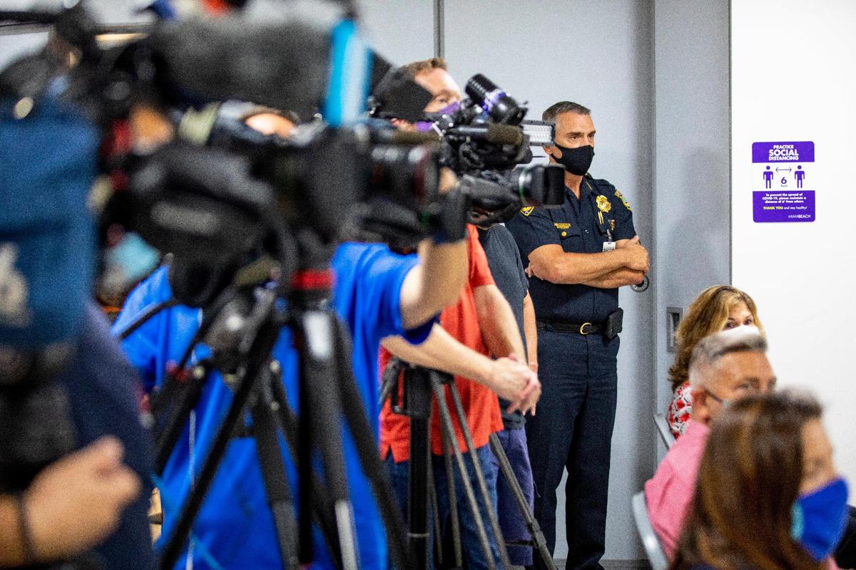 Miami Beach Police Chief Richard Clements attended a spring break listening session hosted by the Miami-Dade County Community Relations Board (CRB) at the Art Deco Welcome Center on Ocean Drive in Miami Beach, Florida, on Tuesday, March 30, 2021.