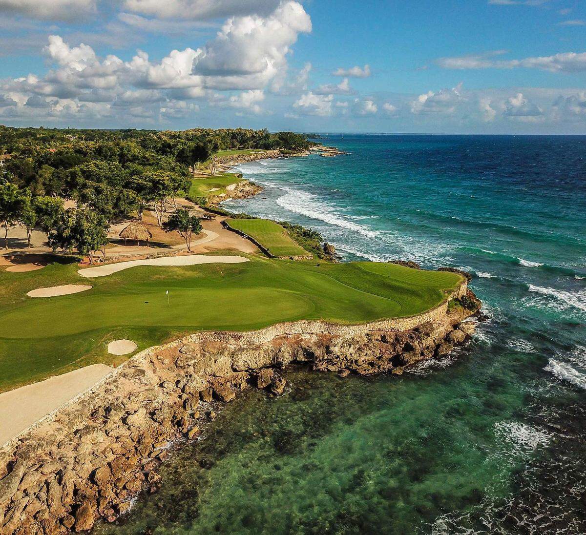 Hole 15 at Teeth of the Dog, one of several golf courses at the resort