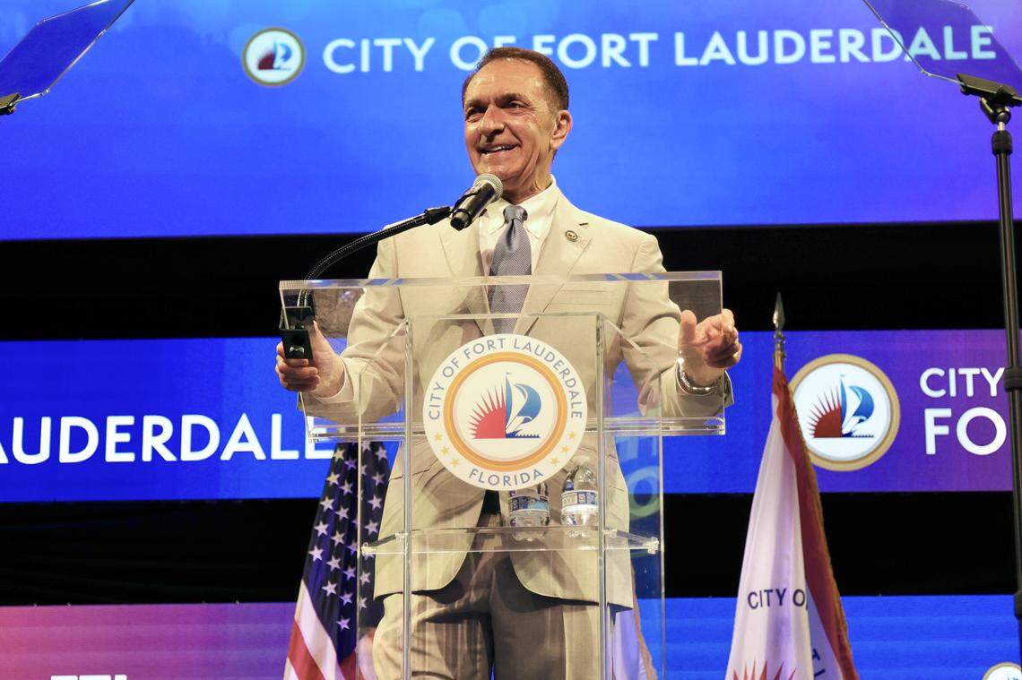 Fort Lauderdale Mayor Dean Trantalis delivers the annual State of the City speech at The Parker in Fort Lauderdale on Sept. 29, 2025.