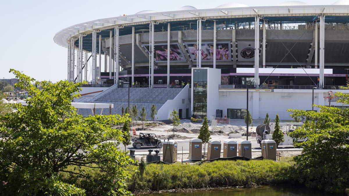 A general view of the construction site of Nu Stadium on Tuesday, March 24, 2026, in Miami, Fla.