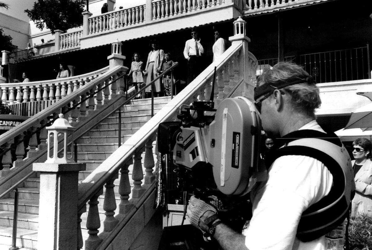 A crew films a movie at CocoWalk in 1993.