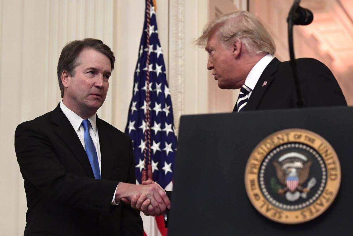 New Supreme Court Justice Brett Kavanaugh and still President Donald Trump.