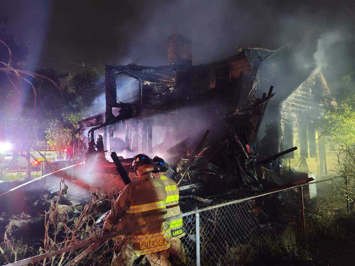 A house was engulfed in flames in the area of Northwest 83rd Street and Fifth Court on Monday, Nov. 29, 2021.