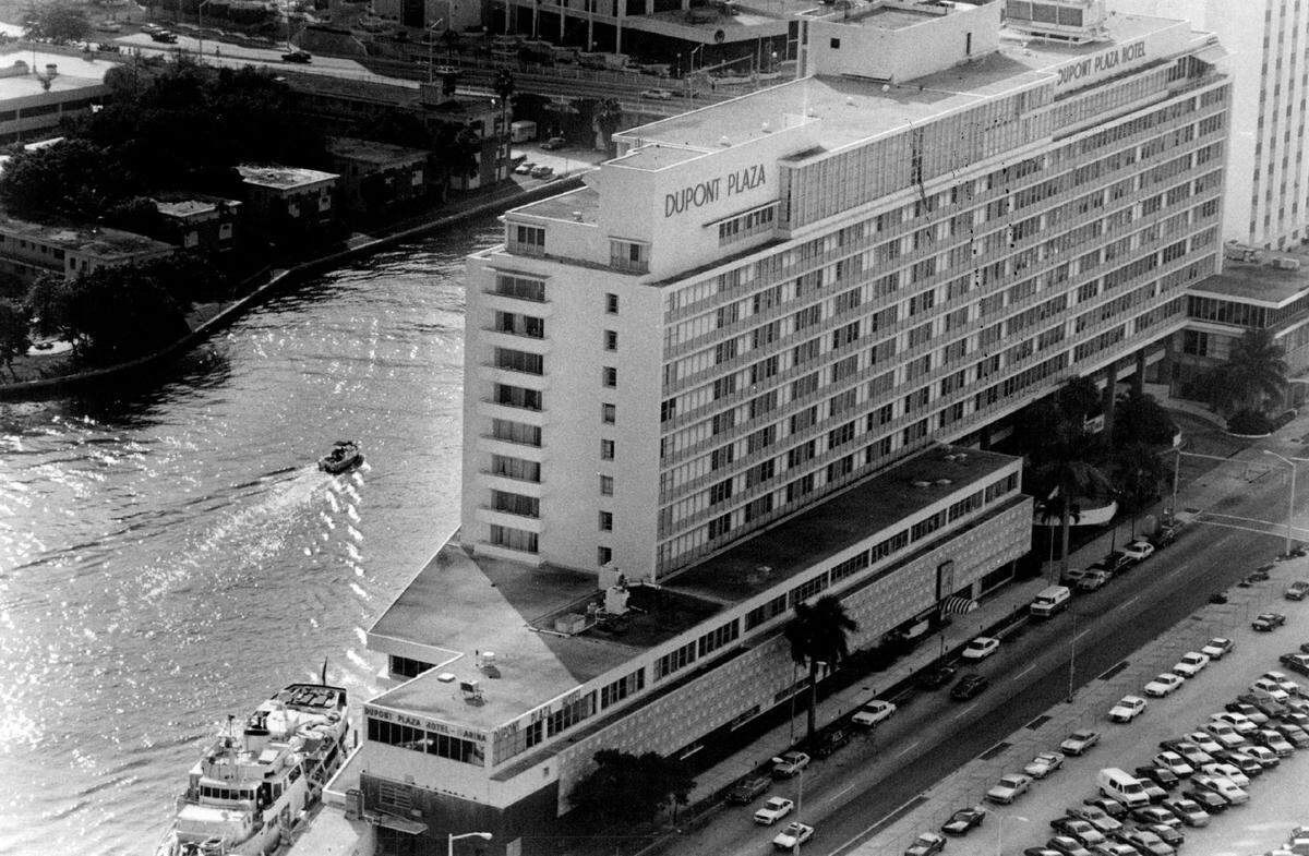 Dupont Plaza on the bayfront, seen in 1996.