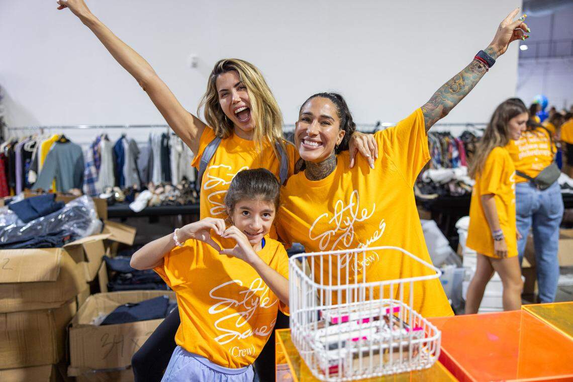 Local influencers Martha Graeff and Starr Hawkins volunteered at the 2023 Style Saves Back-to-School event.