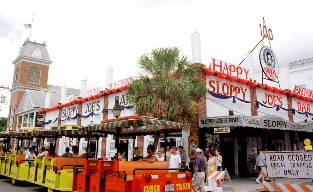 Sloppy Joe’s had two cakes for Papa, one on top of its roof and another good enough to eat.