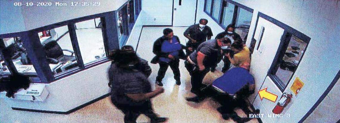 A youth is restrained at the Okeechobee Juvenile Offender Corrections Center.