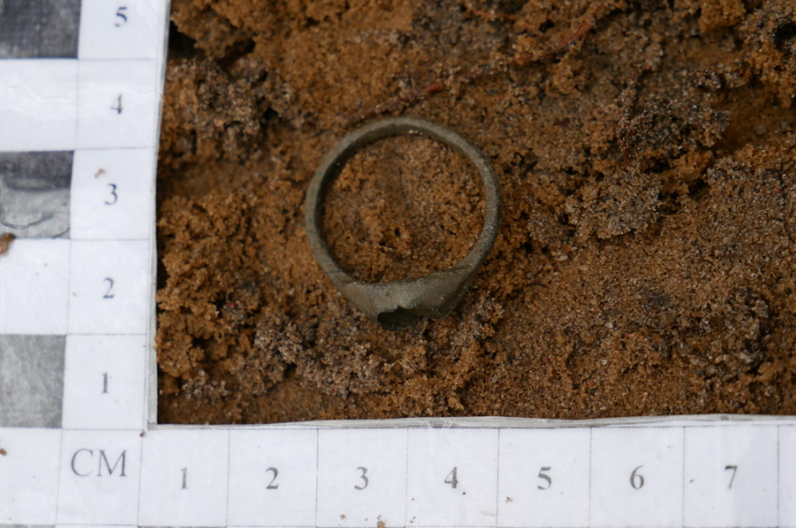 An ancient ring found by the metal detectorists.