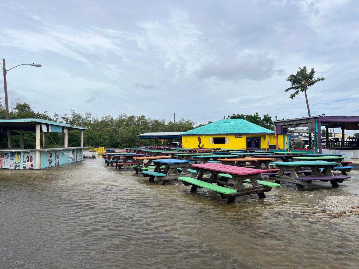The fishing village of Goodland, Florida, saw typical flooding Thursday with high tide and outer bands from Hurricane Helene. Goodland, Marco Island, Isles of Capri, Everglades City remain under a flood watch until 8 a.m. Friday, Sept. 27, 2024.