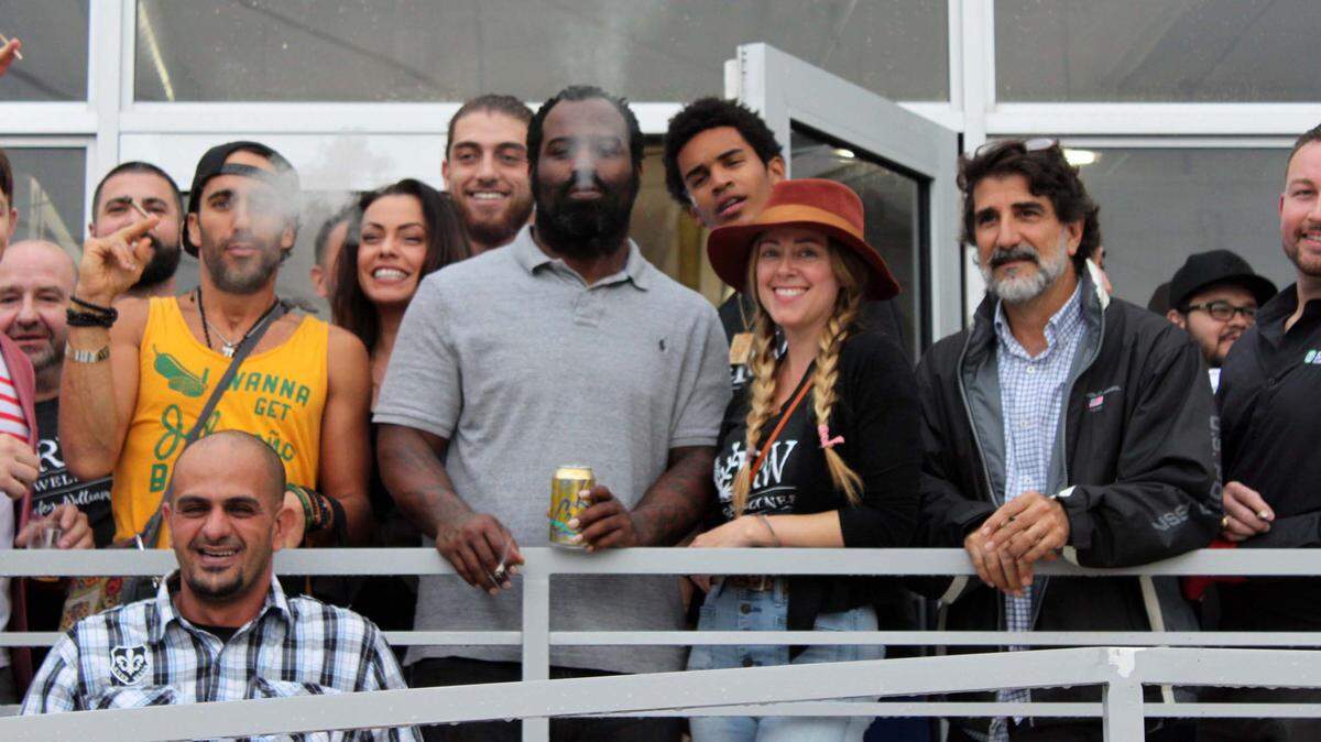 Former Miami Dolphins running back Ricky Williams at a private smoke-out in Miami on Saturday.