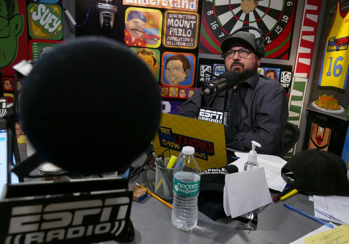 Miami Beach, Florida, December 18, 2018- Dan Le Batard in the ESPN studios at The Clevelander Hotel in South Beach during the Dan Le Batard Show with Stugotz.