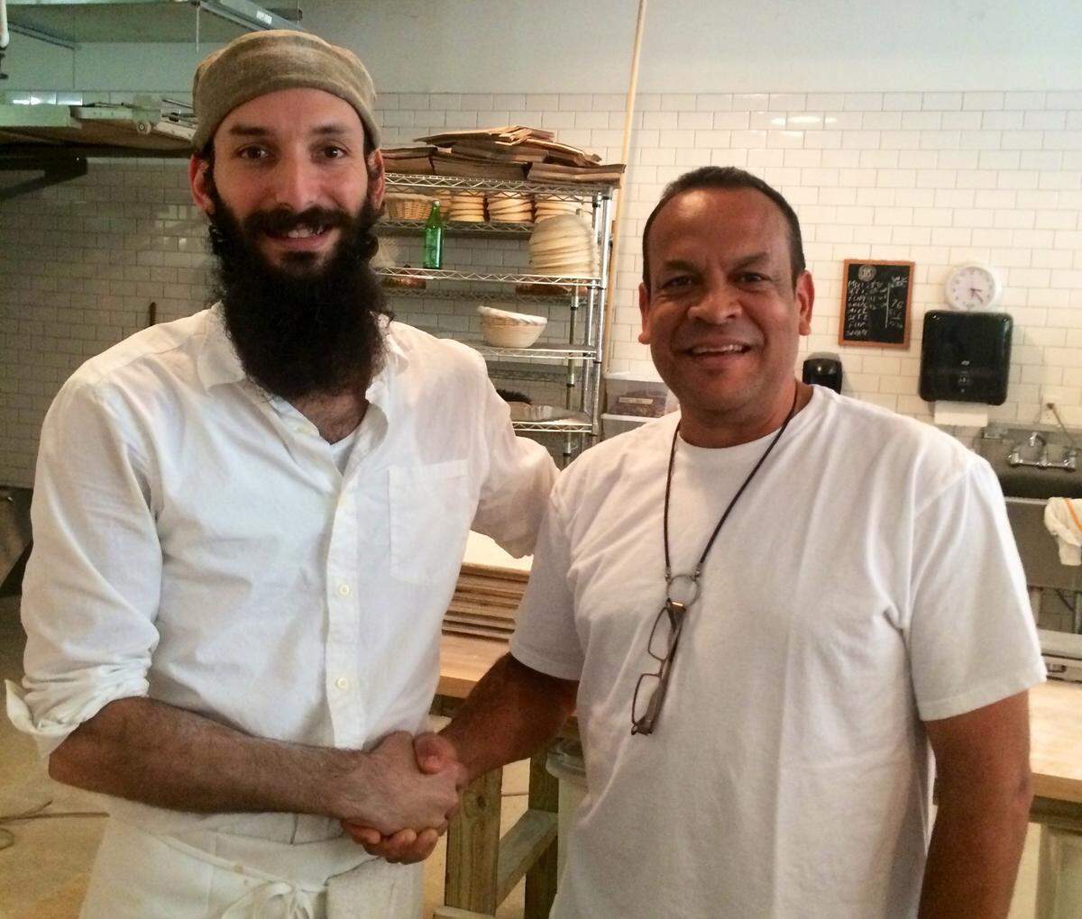 Manuel Brazón, right, asked Zak Stern, founder of Zak the Baker, for a photo when they first met in 2012. Brazón would later work at Stern’s famous Wynwood bakery for four years.