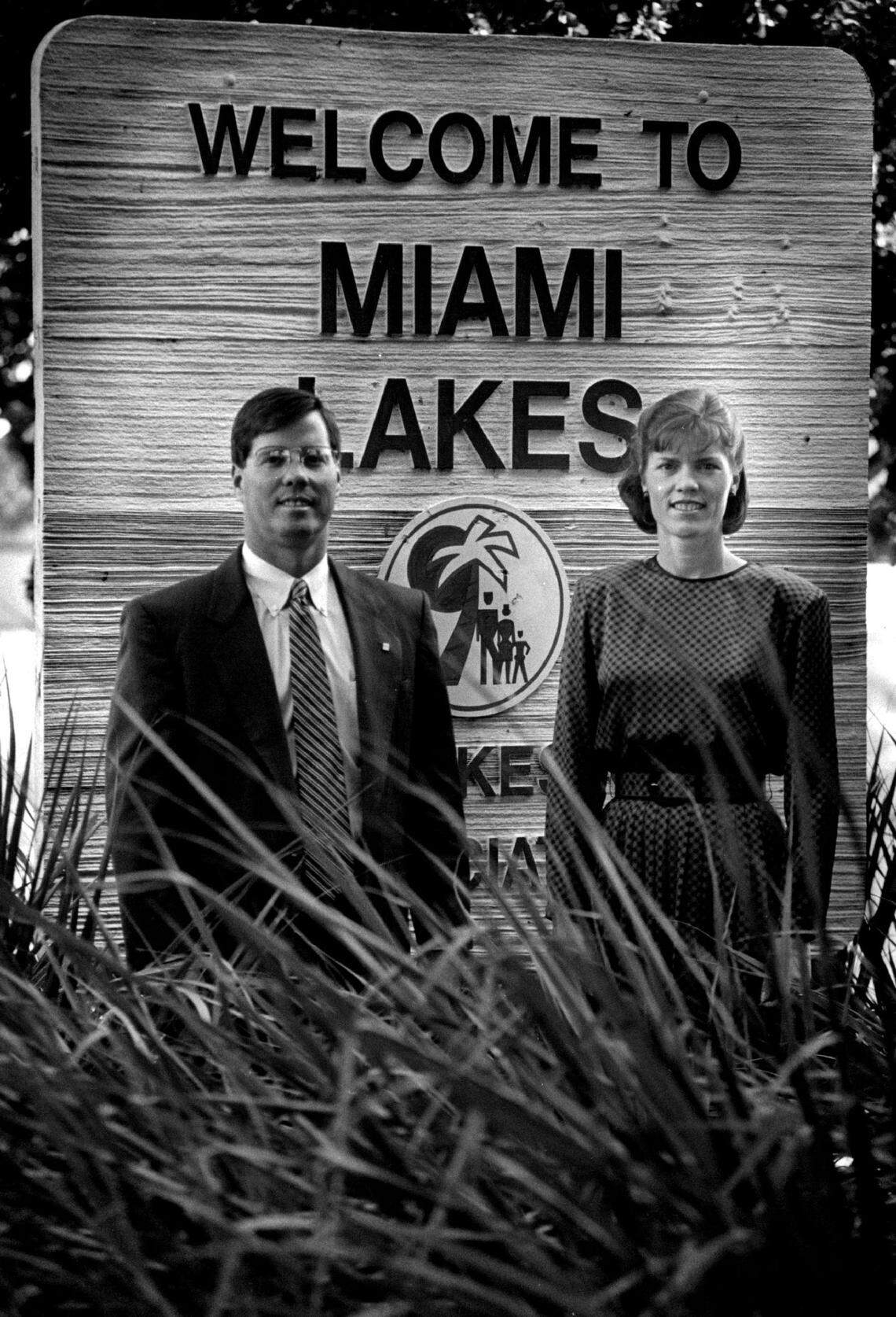 Graham Companies President, Bill Graham and V. Carol Graham Wiley in 1992.