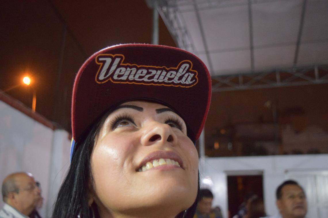 Patricia Davila shows off her “Venezuela” hat during an anti-government rally in Lima, Peru. Peru, which is hosting the eighth Summit of the Americas, has emerged as a hotbed for Venezuela’s opposition.