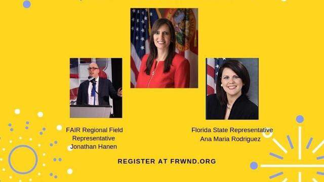 Lt. Gov. Jeanette Núñez, R-Miami and state Rep. Ana Maria Rodríguez, R-Doral, were special guests at a talk hosted by the Federated Republican Women of North Dade, which featured guest speaker Jonathan Hanen, who represented the Federation for American Immigration Reform, or “FAIR.”