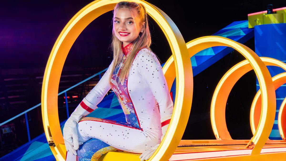 Human rocket Skyler Miser performs with the Ringling Bros. and Barnum & Bailey Circus