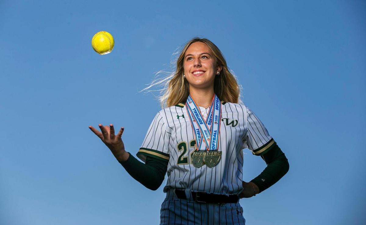 Dade Softball Pitcher of the Year Isabella Artiles, from Westminster Christian School, is photographed at A.D. Barnes Park in Miami, Florida on Wednesday, May 18, 2022.